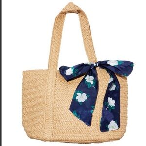 Draper James Straw Bag with Floral Scarf